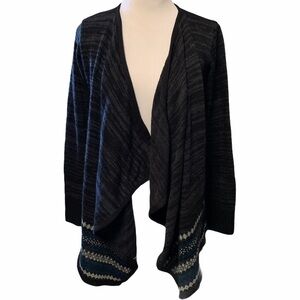 AB Studio cardigan sweater with draped front, Med